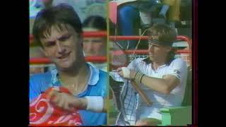 Henri Leconte vs Bjorn Borg 1/8 Monte Carlo 1983 3ème set "first last" Borg match before retirement