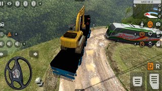 Tata truck Excavator transport driving l