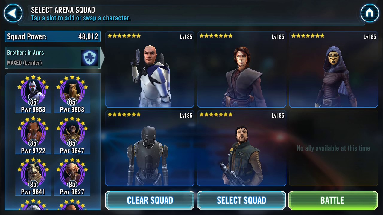 Star Wars Galaxy of Heroes - Anti-Sith Rex lead team (with rambling commentary) [Sifu]