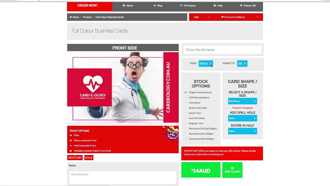 How to order business cards through cardeology YouTube