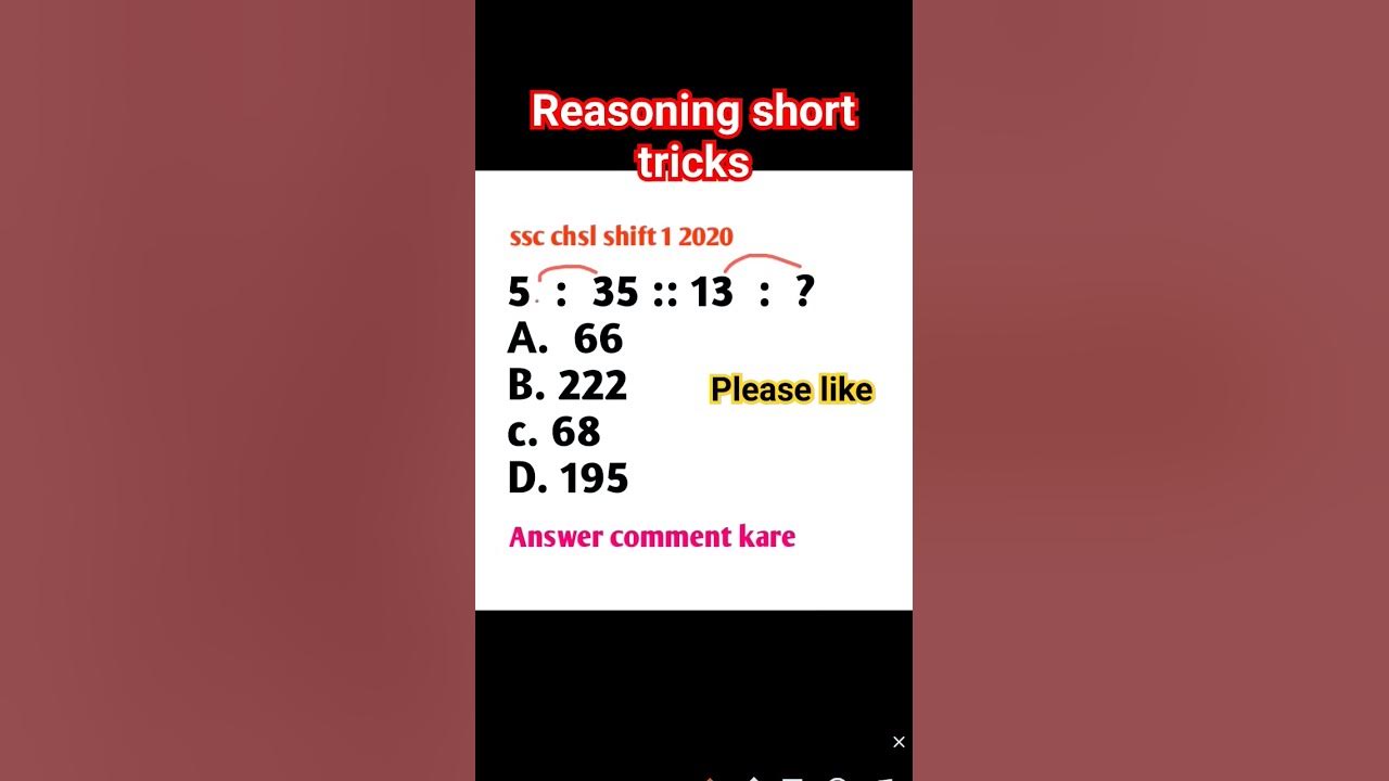 Analogy short trick reasoning #viral YouTube