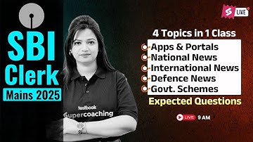 SBI Clerk Mains 2025 | SBI Clerk General Awareness 2025 International | CA Priya ma