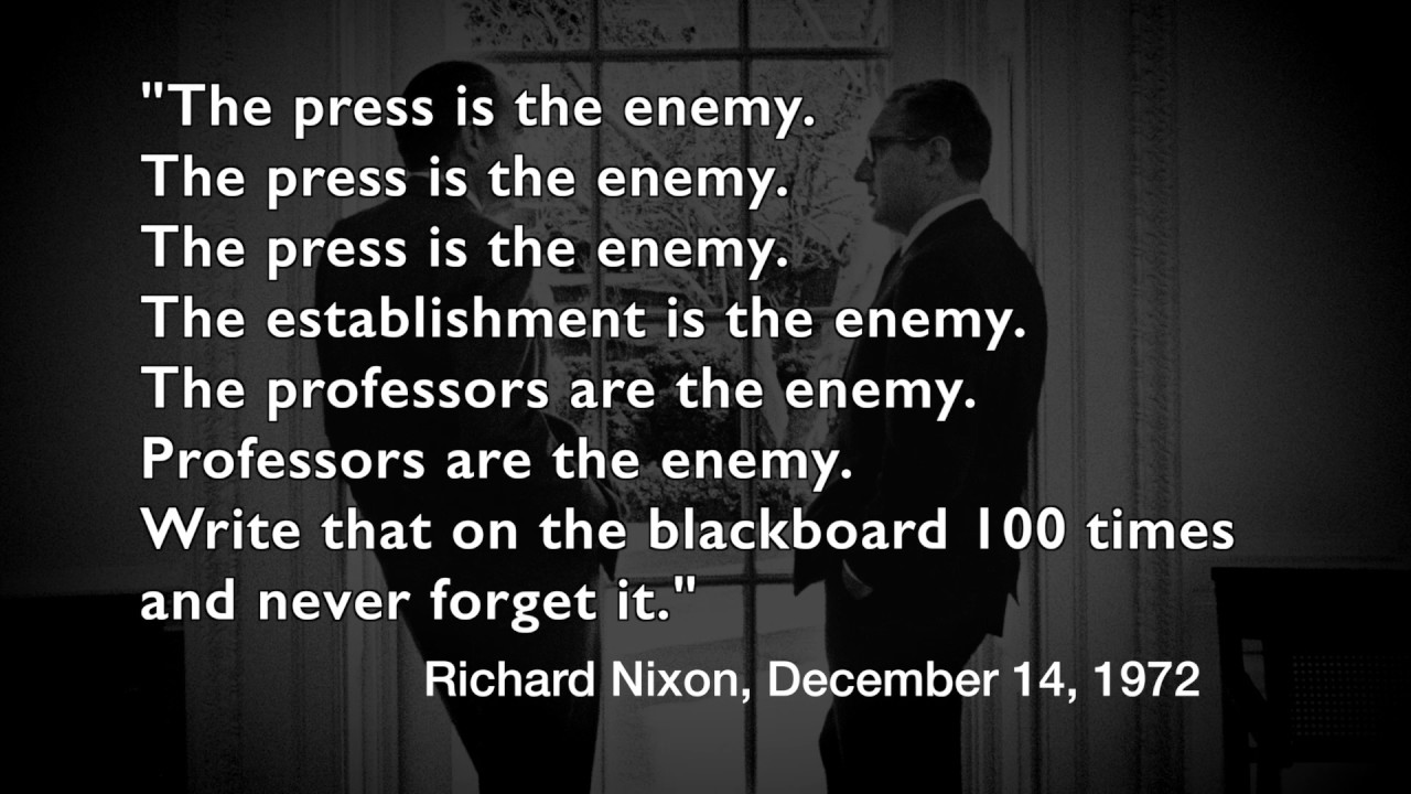 Richard Nixon: The Press is the Enemy - YouTube