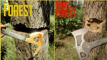 Cutting Tree In Sons Of Forest Vs The Forest | Which Is Better