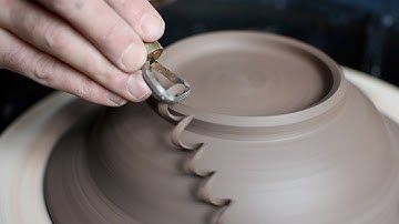 Trimming a Foot — satisfying closeup pottery video