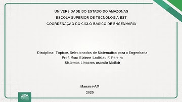 Resolução de Sistemas via Matlab