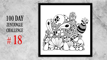 18 # 100 days of tangling | zentangle 100 day challenge | zentangle doodle art | zentangle art