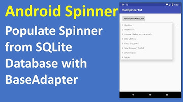 Android Spinner Populate from SQLite database | برمجة اندرويد اندرويد سبنر
