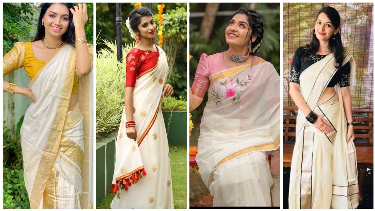 Latest Kerala Saree Blouse Designs 2024 Best Kasavu Saree Blouse DesignsBlouse for set saree