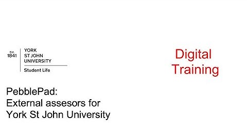 External assessors on YSJ PebblePad