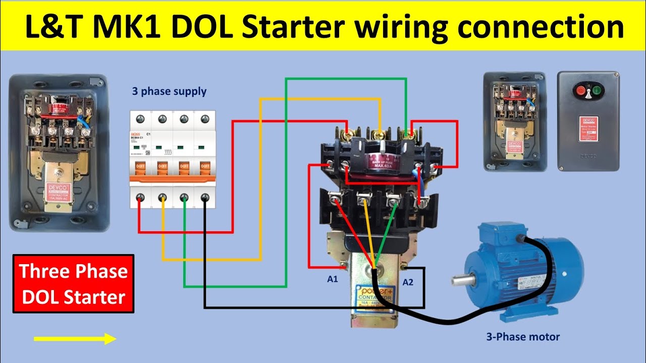 L&T MK1 DOL Starter Wiring Connection Diagram Explained | Step-by-Step