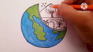 How to Draw World 🌎 Environment Day Poster | World 🌎 Environment Day Drawing and Colouring |