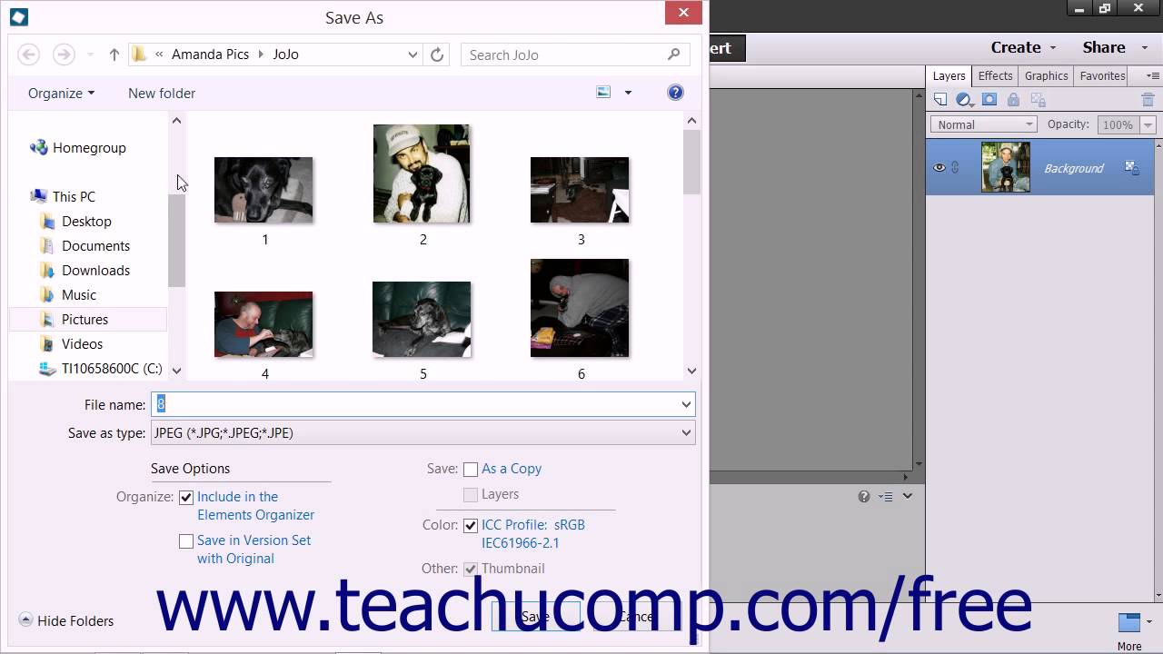 Photoshop Elements 13 Tutorial Saving Images Adobe Training - YouTube