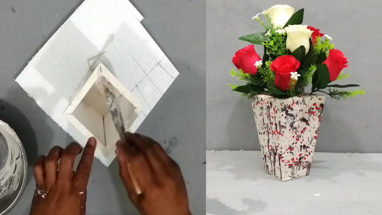 Ide kreatif membuat vas  bunga  dari  Styrofoam GRZ M YouTube