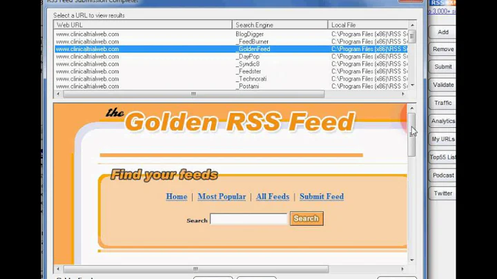 RSS Submit Software for Submitting RSS Feeds to over 140 Directories