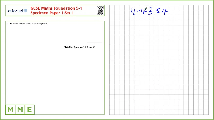 GCSE Maths EDEXCEL Specimen Set 1 Foundation     Paper 1   Q3 Rounding