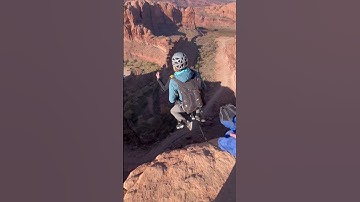 How to scream! Tandem BASE jump! #howto #moab #tandembasemoab #funny #reaction #emotional #nature