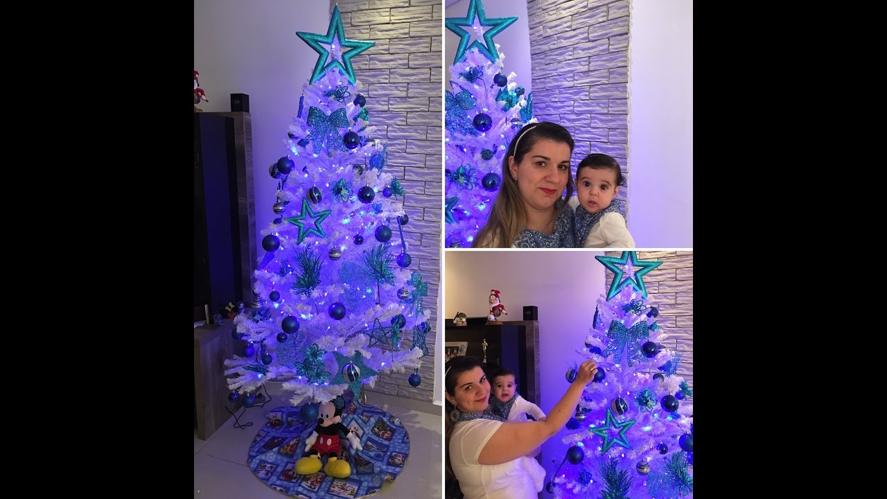 Montando Nossa Árvore de Natal AZUL e BRANCA - YouTube