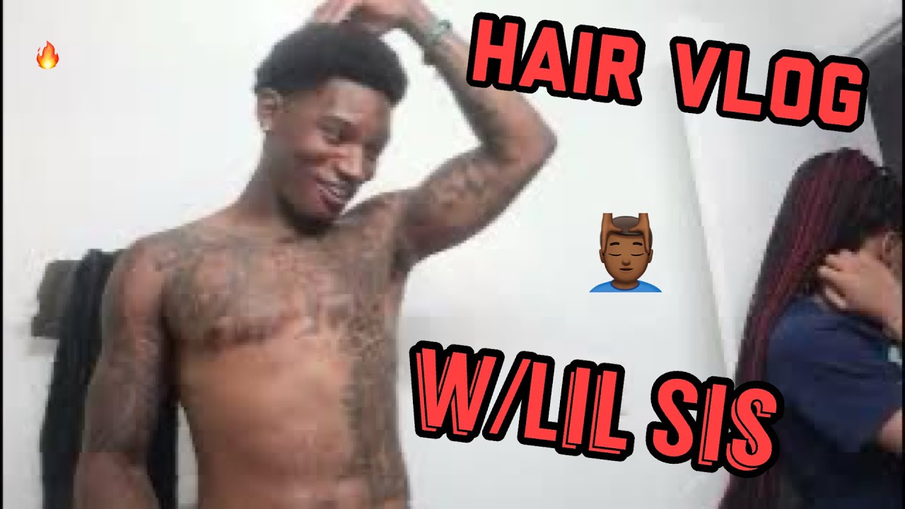 Vlog!! Lil Sis Braids My Hair! 👀(Box braids for men) - YouTube