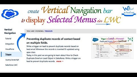 Create vertical navigation bar to display selected menus in Salesforce Lightning Web Component - LWC