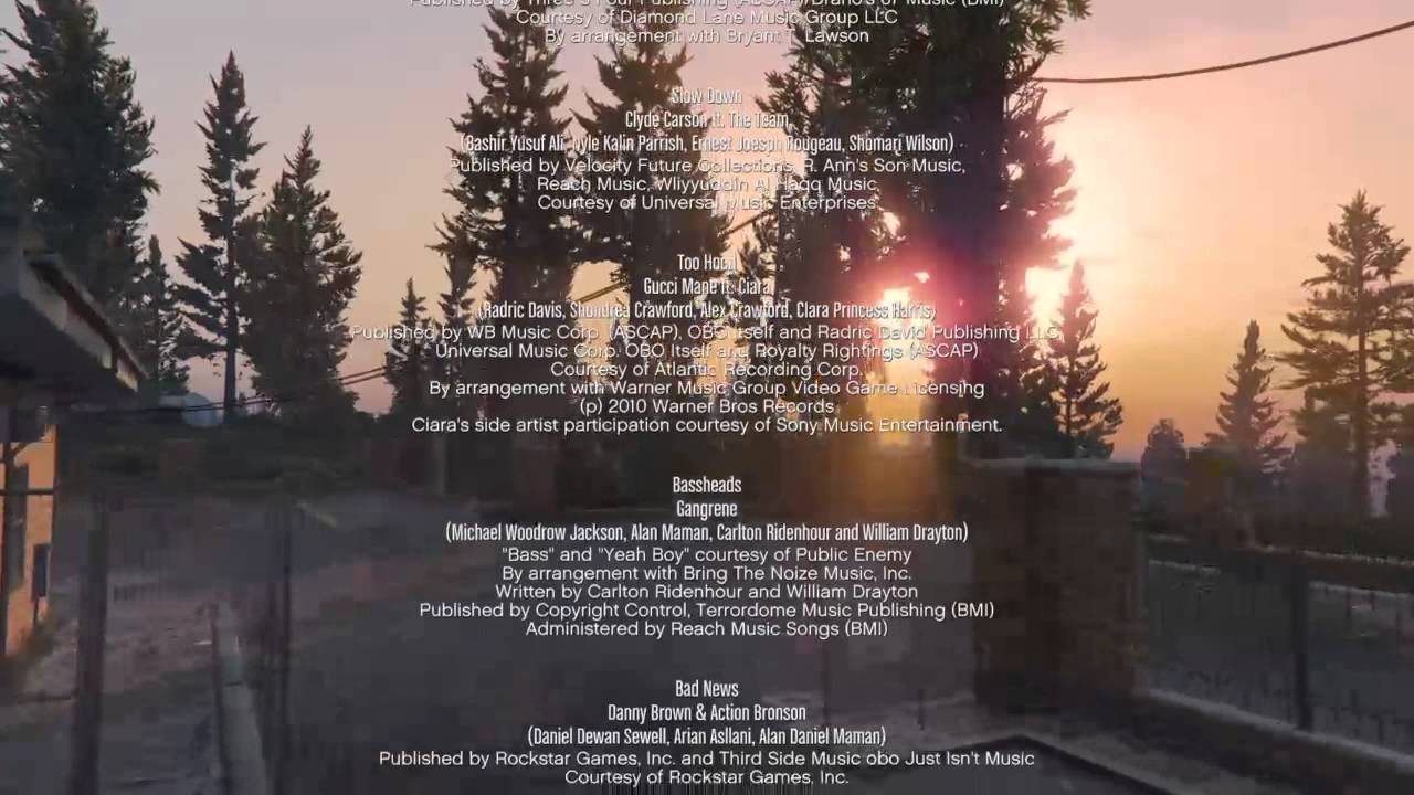 Gta V end credits PS4 YouTube