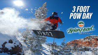 Snowboarding IN THE DESERT - 3 FOOT POWDER DAY at Brian Head Southern Utah