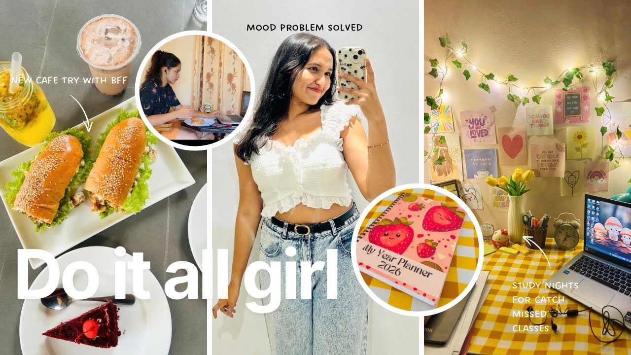 වැඩ හිර වුනාම Mood Fix කරගන්න හොදම විදිය🤕🎀Study📚BFF Cafe Date💗🍔 Shopping 🛍️ #studyvlog 