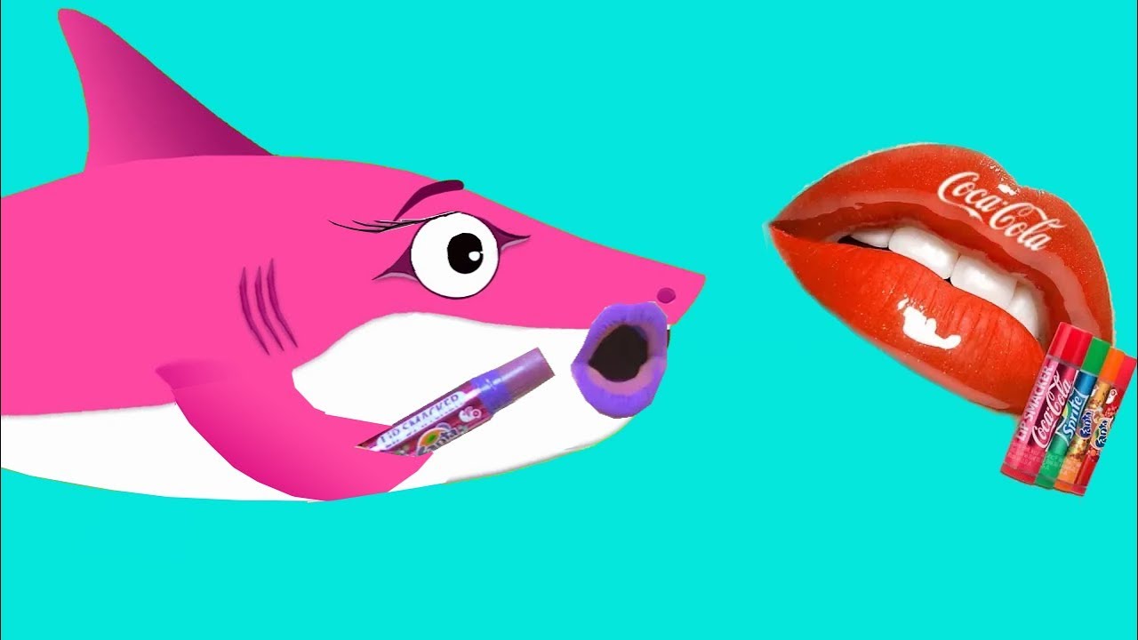 Mommy Shark and colorful lipsticks. Baby song and Nursery Rhymes for