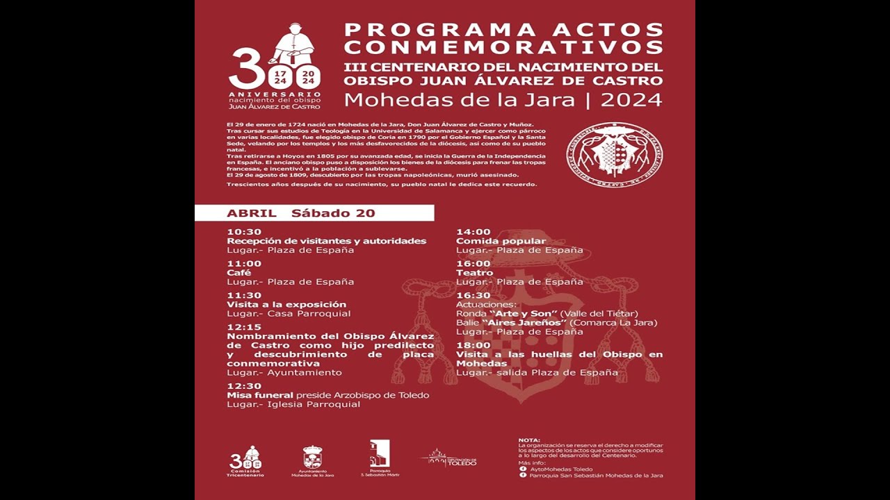 III Centenario nacimiento Obispo Juan Alvarez de Castro