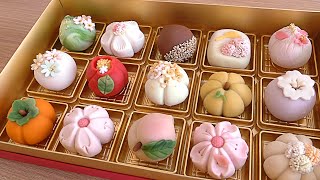 too pretty to eat! Traditional Japanese Sweets, Flower Cake WAGASHI  Korean dessert shop