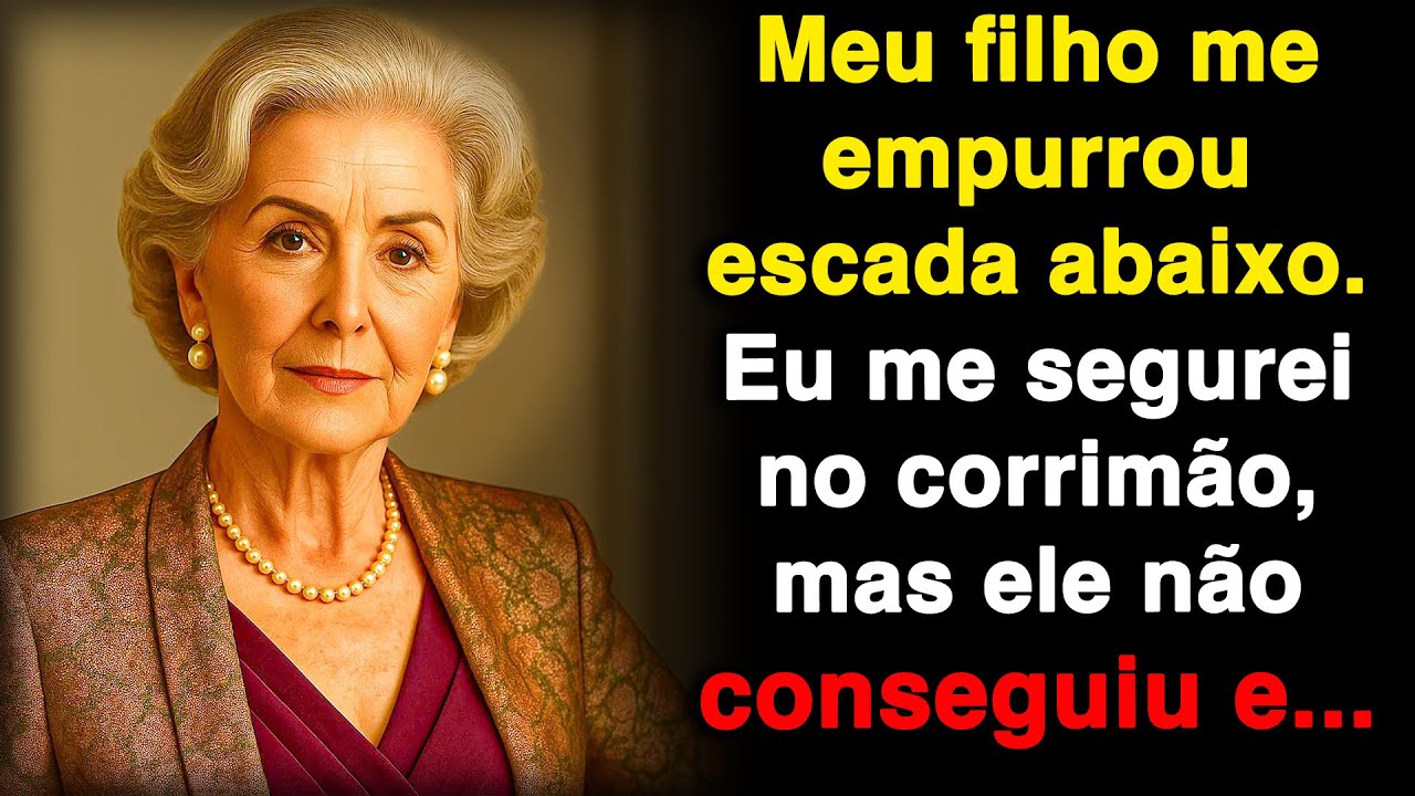 Meu filho me empurrou escada abaixo. Eu segurei no corrimão, mas ele não.