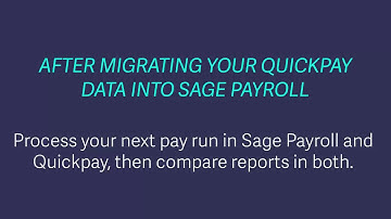Quickpay to Sage Payroll post-migration task 8