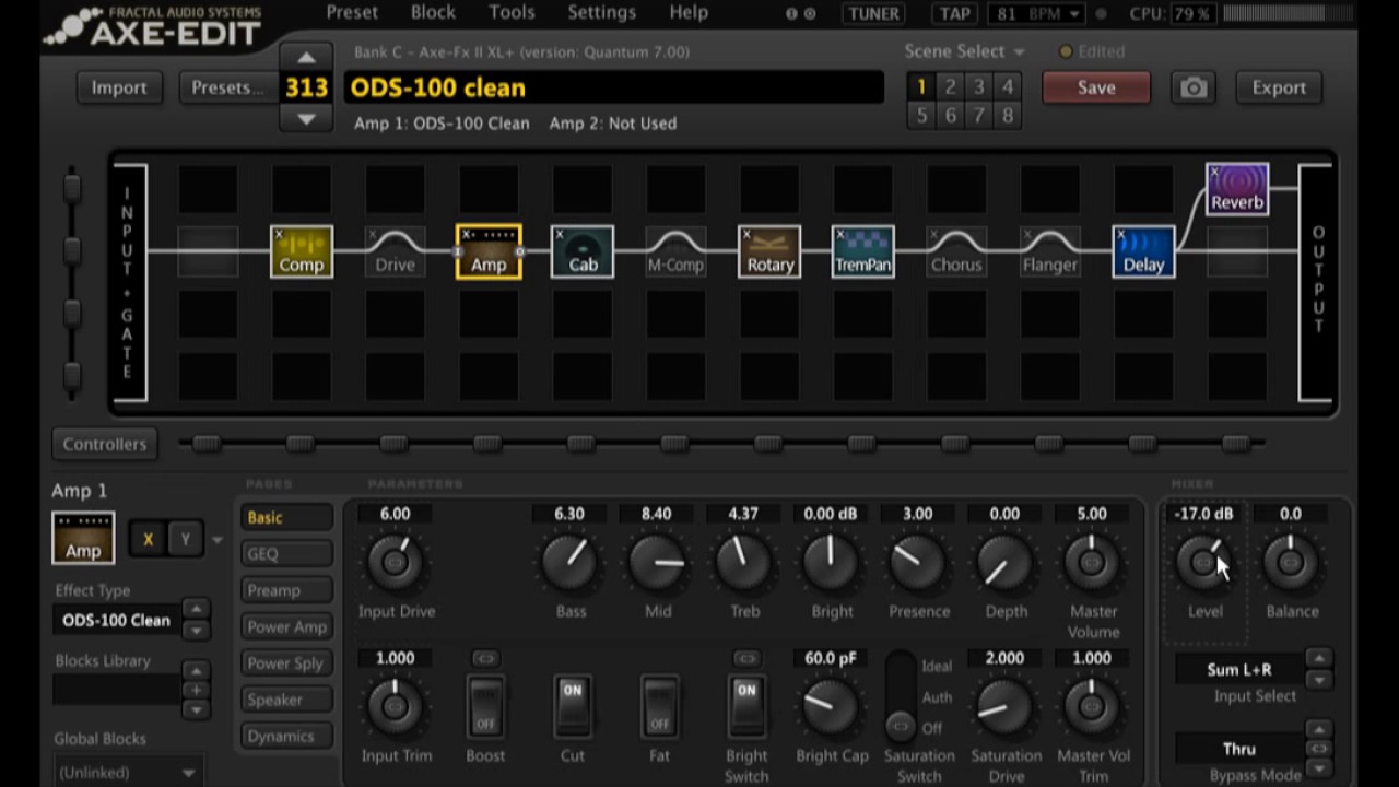 Axe Fx II Q7 beta 2 - some clean and less clean tones