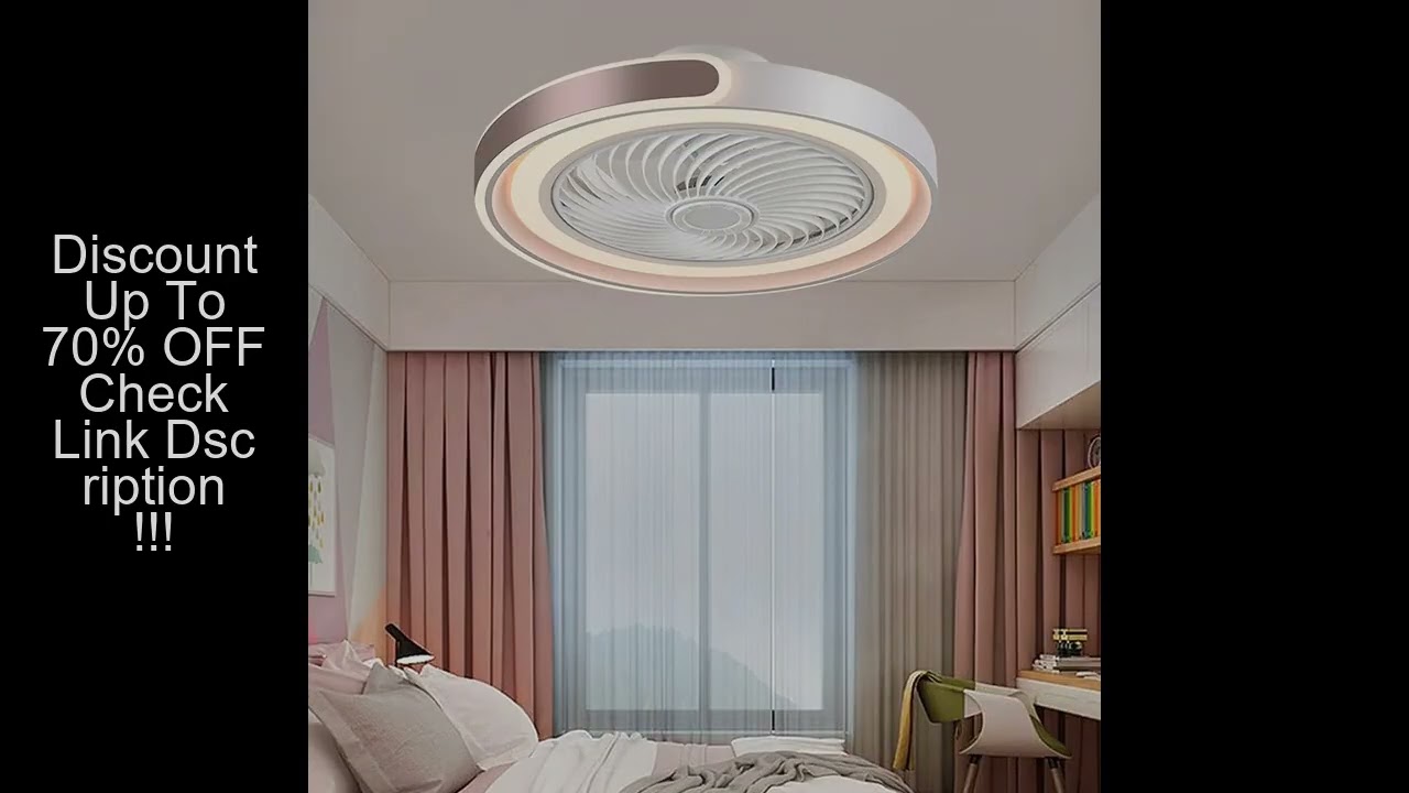New smart fan light living room bedroom Dining quiet study eye protection Invisible blades reversibl