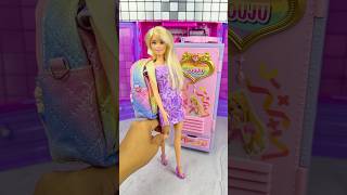 Satisfying With Unboxing Barbie Doll And Locker Backpack Set Toys shorts