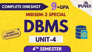 DBMS - UNIT 4 | Detailed Oneshot | 2nd Year | IPUNEX | GGSIPU