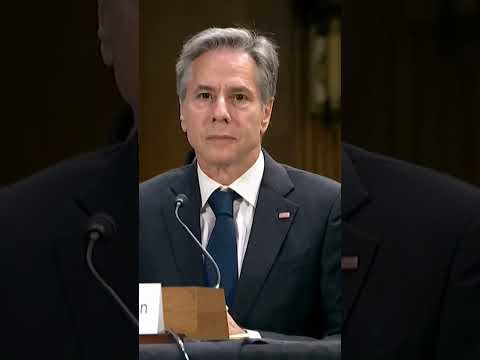 Anti-war protesters interrupt Antony Blinken during Senate hearing #Shorts