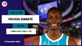 MOUSSA DIABATÉ 14 PTS vs HOU 23 Dec 24-25 CHA Highlights