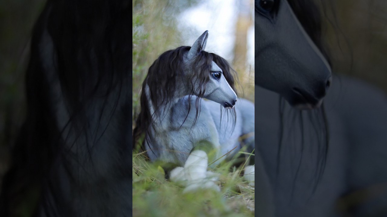 Gray horse - handmade toy 