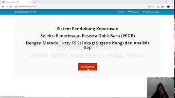 Demo Sistem Pendukung Keputusan Seleksi PPDB Menggunakan Metode Fuzzy