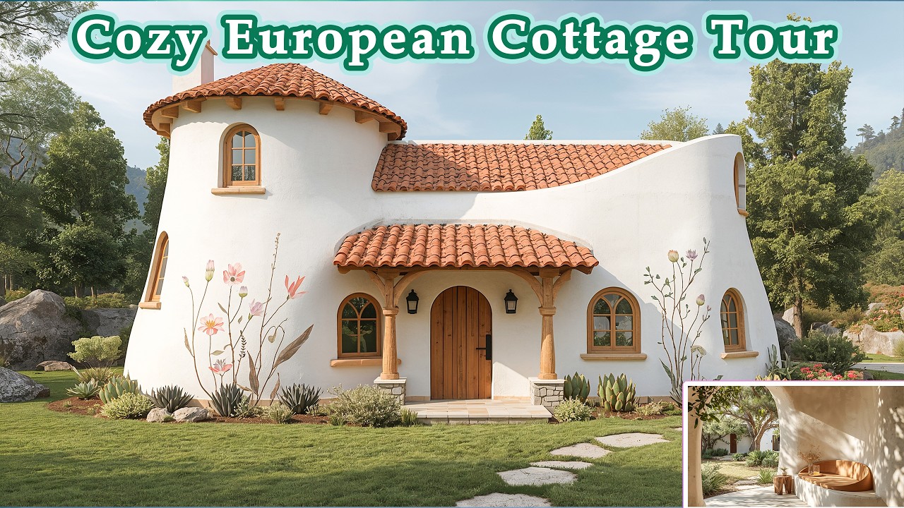 Cozy European Cottage Tour | White Stucco Countryside Home