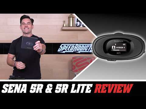 Video thumbnail: "Sena 5R & 5R Lite Bluetooth Headset - Review at SpeedAddicts.com" — hands-on review by Speed Addicts on YouTube