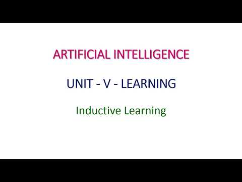 Inductive Learning - Artificial Intelligence - Unit - V