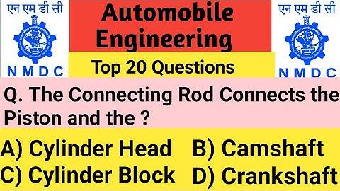 Automobile 🚘 Engineering || Top 20 Objective Questions And Answer For All Competitive Exams || NMDC