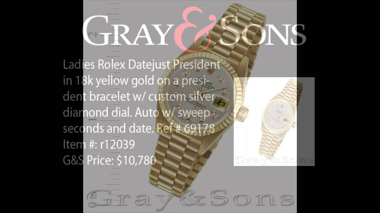 Ladies Rolex Datejust President 18K  