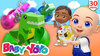 Animals in Surprise Eggs | Color Song | Animals Toy | more Nursery rhymes | Baby yoyo