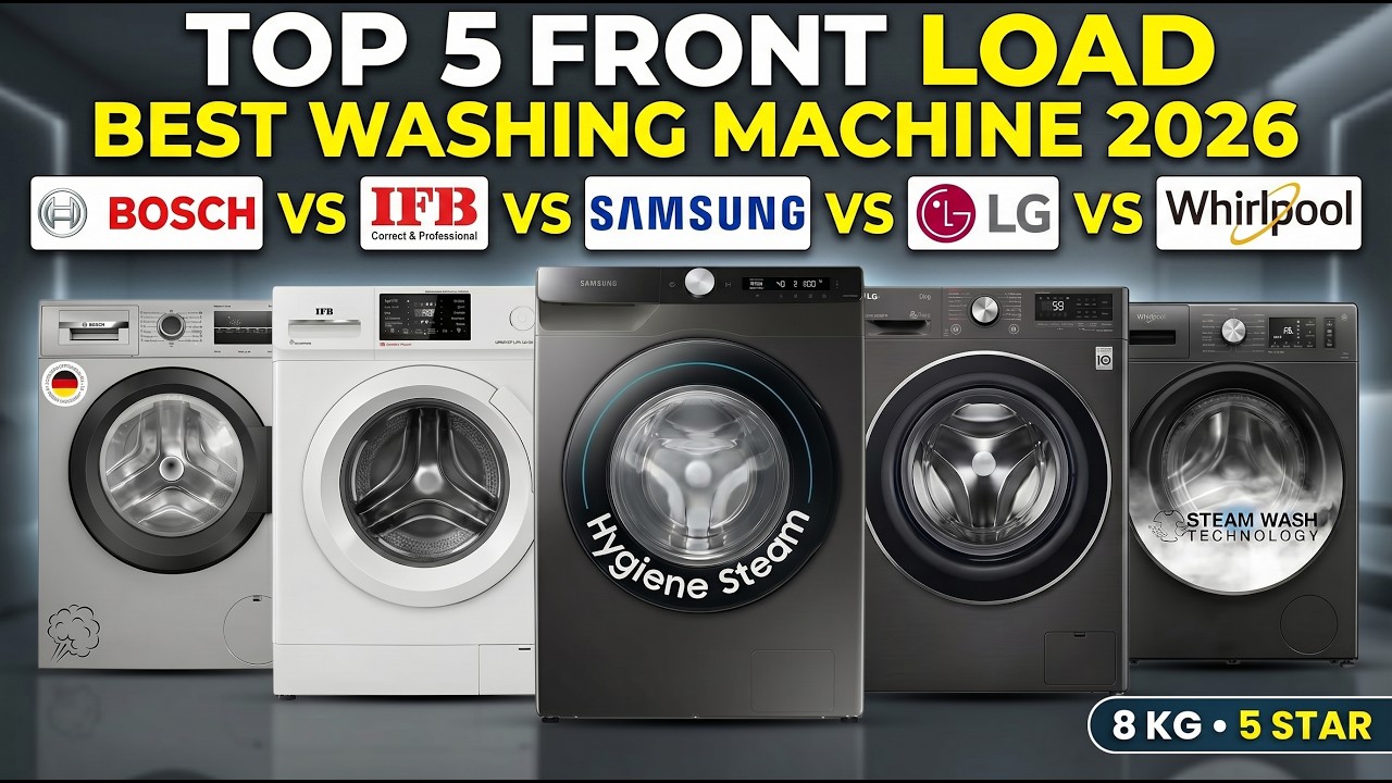 Top 5 Best Front Load Washing Machine 2026 | Bosch vs IFB vs Samsung vs ...