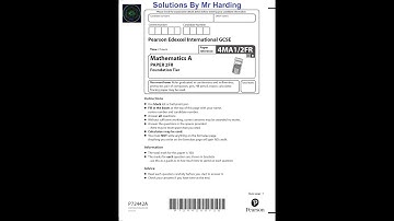 Edexcel - iGCSE - Mathematics A - January 2023 - Paper 2FR - Solutions By Mr Harding