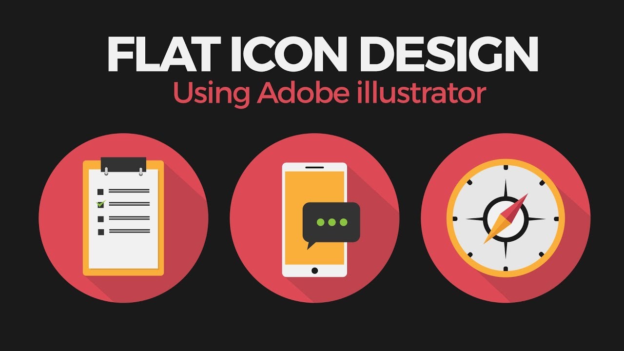 Flat Icon Design in Adobe illustrator CC - Tuhin's Editing - YouTube