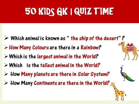 50 Easy Kids General Knowledge Gk Questions Answers Part 1